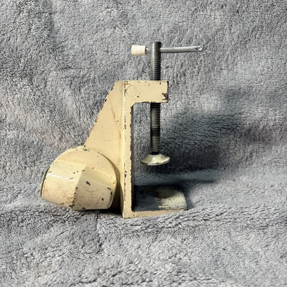 Vintage lamp table clamp in tan 1/2 Diameter Hole For The Lamp Stem